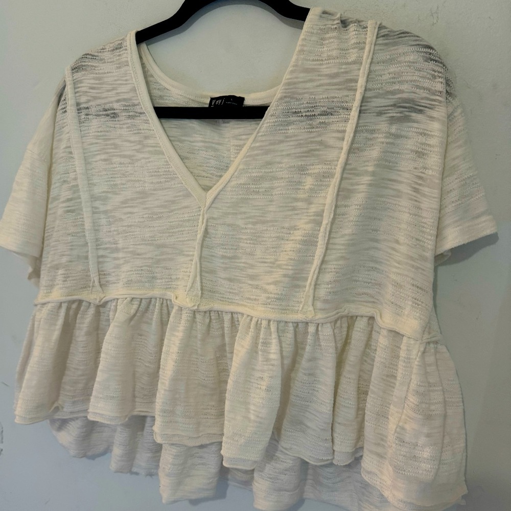 V is for very Cropped Slub Top